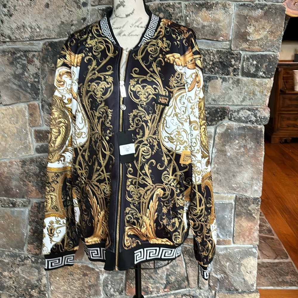 Barabas black, white, and gold jacket